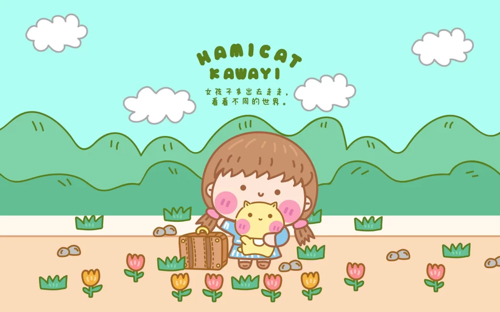 11-9p哈咪猫正能量女孩卡通图片壁纸desk9908