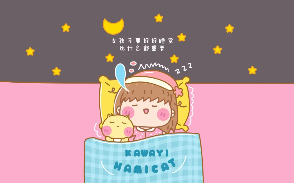 11-9p哈咪猫正能量女孩卡通图片壁纸desk9908