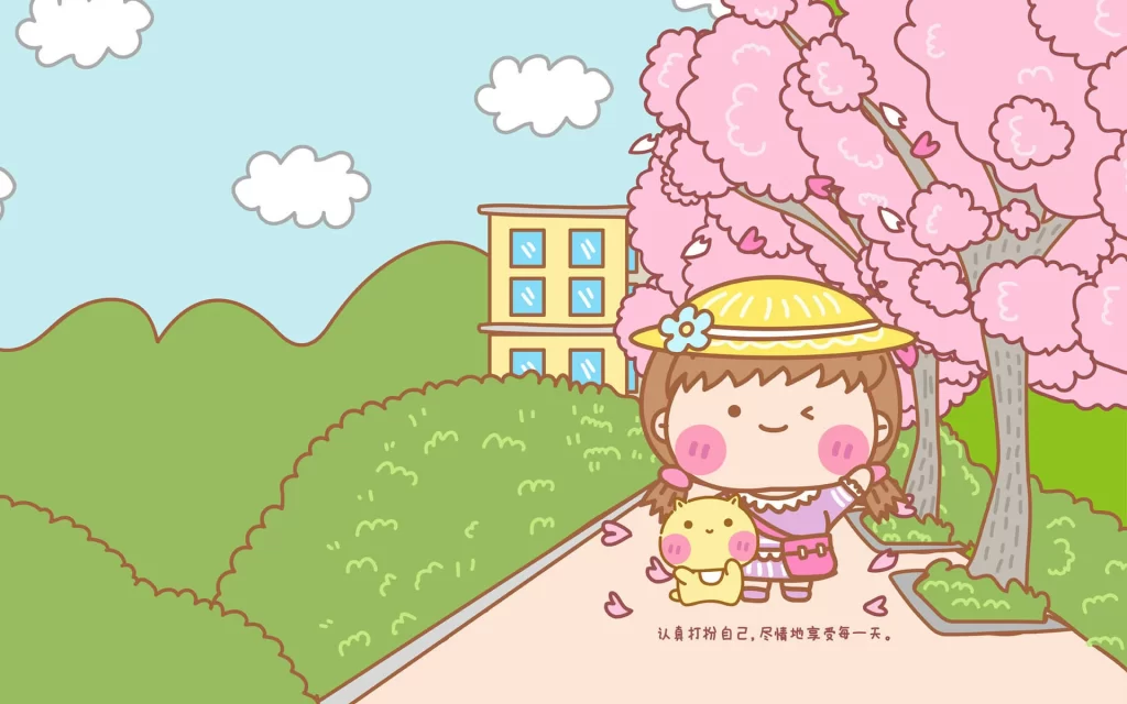 11-9p哈咪猫正能量女孩卡通图片壁纸desk9908