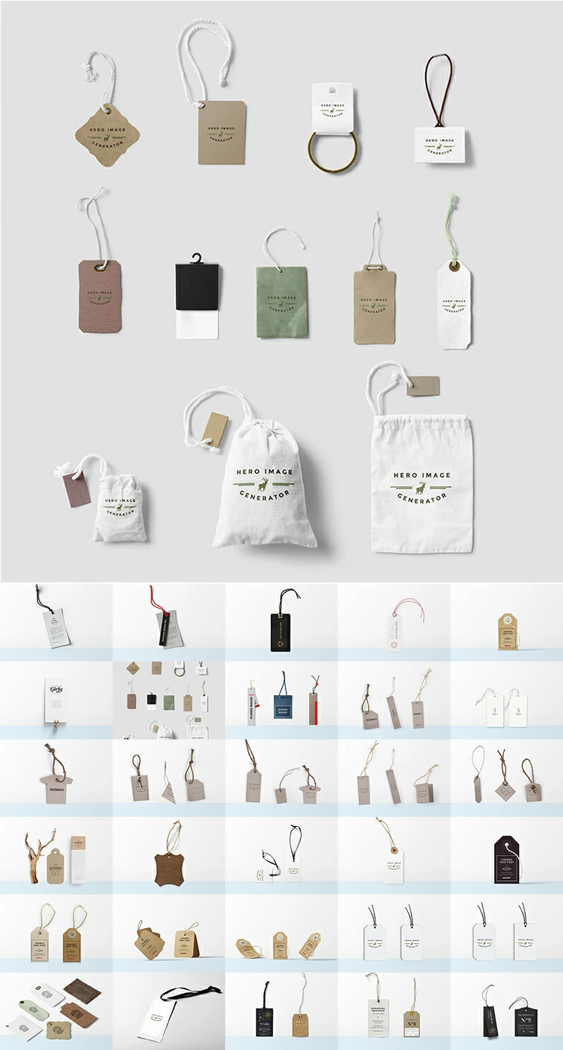 216期ASUN服装品牌logo标签吊牌智能贴图mockup样机模板PSD设计素材VI场景