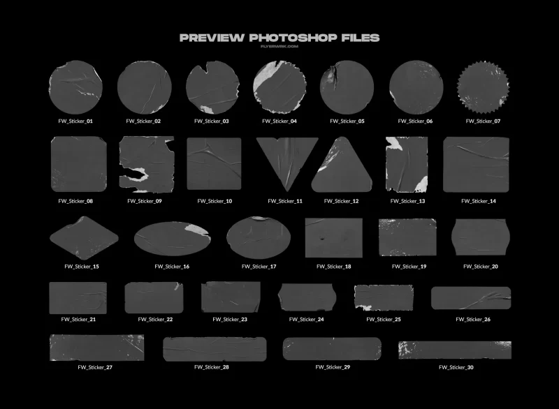 226-潮流复古做旧不干胶标签logo标志智能贴图样机PS模板设计素材100款+(1)