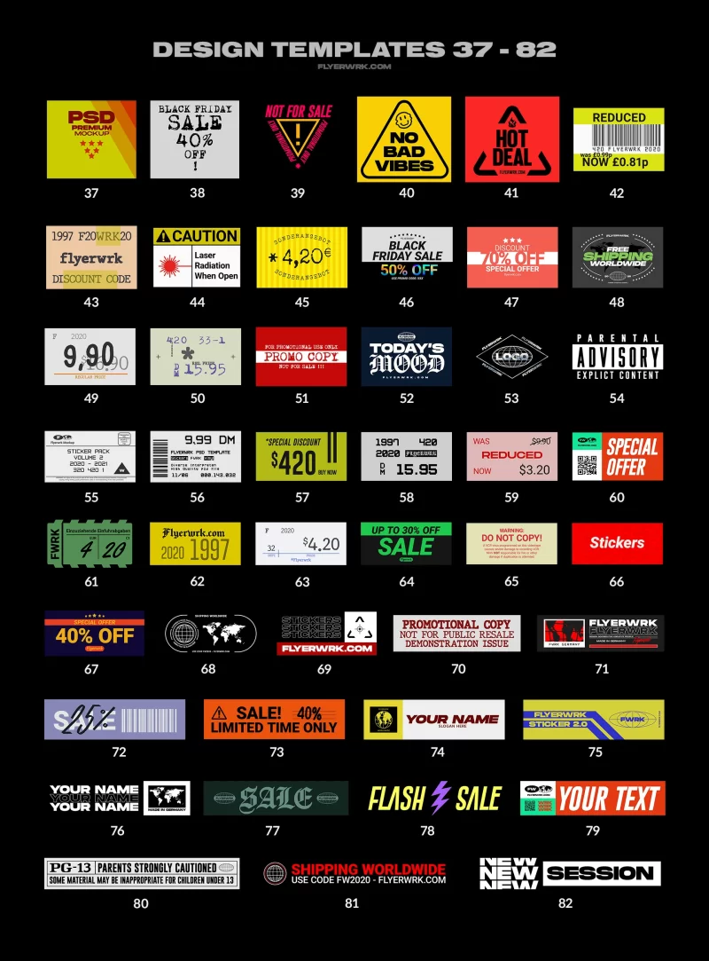 226-潮流复古做旧不干胶标签logo标志智能贴图样机PS模板设计素材100款+(1)