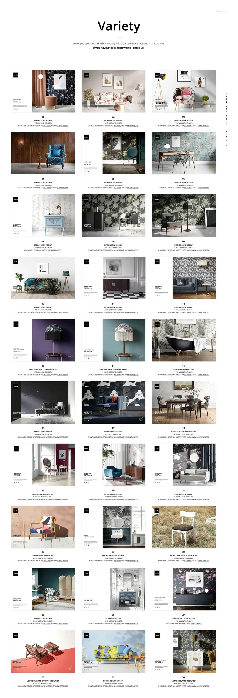 234-现代家装沙发桌椅室内装修家具印花PS样机产品效果设计素材62款