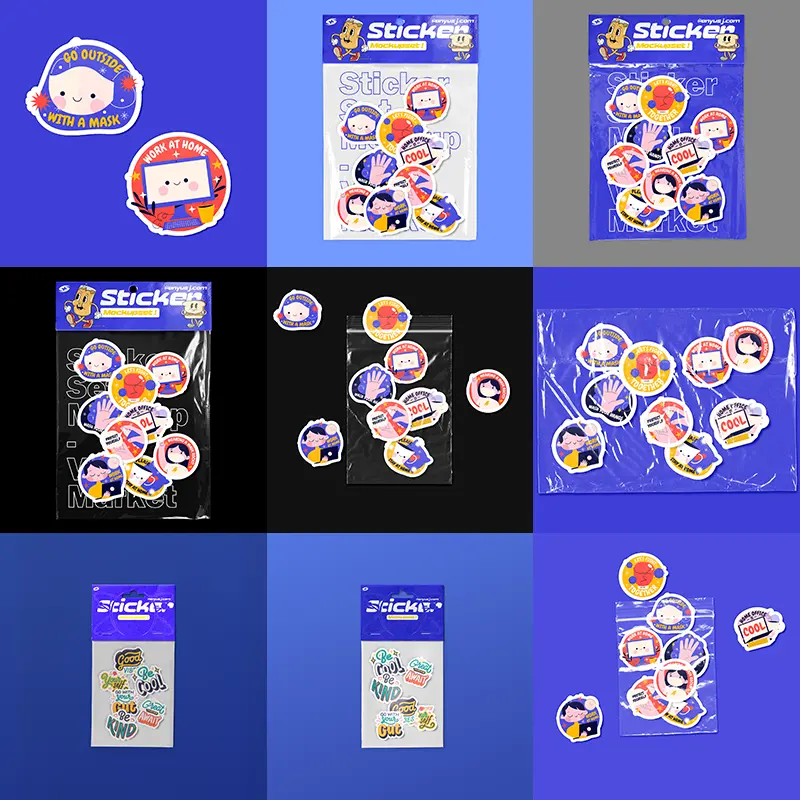 540-10款透明褶皱贴纸图案样机