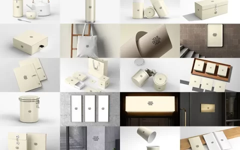 544-茶叶品牌包装PS样机茶壶纸杯礼盒手提袋vi贴图效果展示设计素材27款